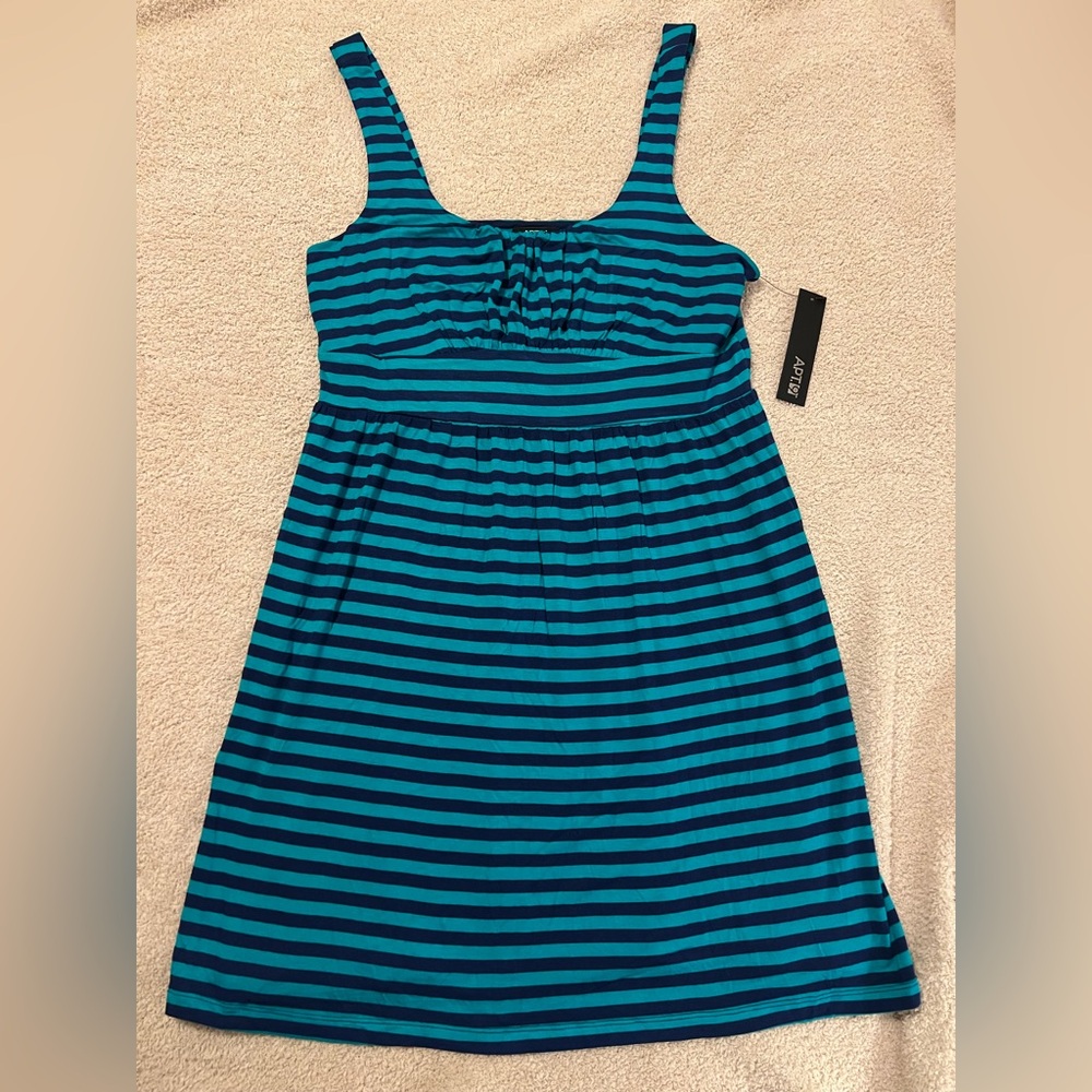 Blue and Black Striped Dress
